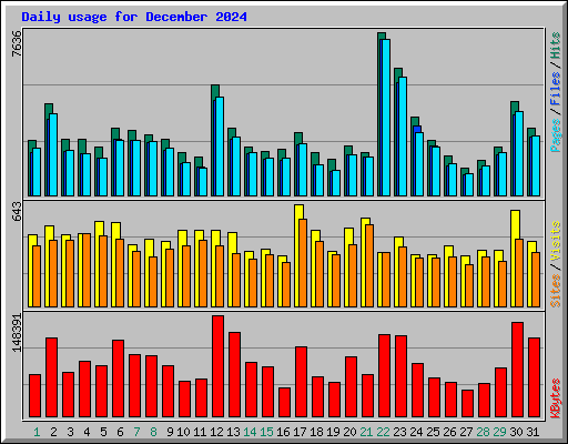 Daily usage for December 2024